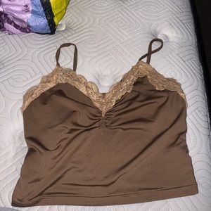 Shein brown lace tank top